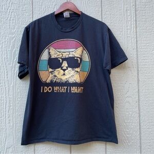 Port & Company Graphic T-shirt Cat‎ Print 100% Cotton Comfort Short Sleeves Y2K